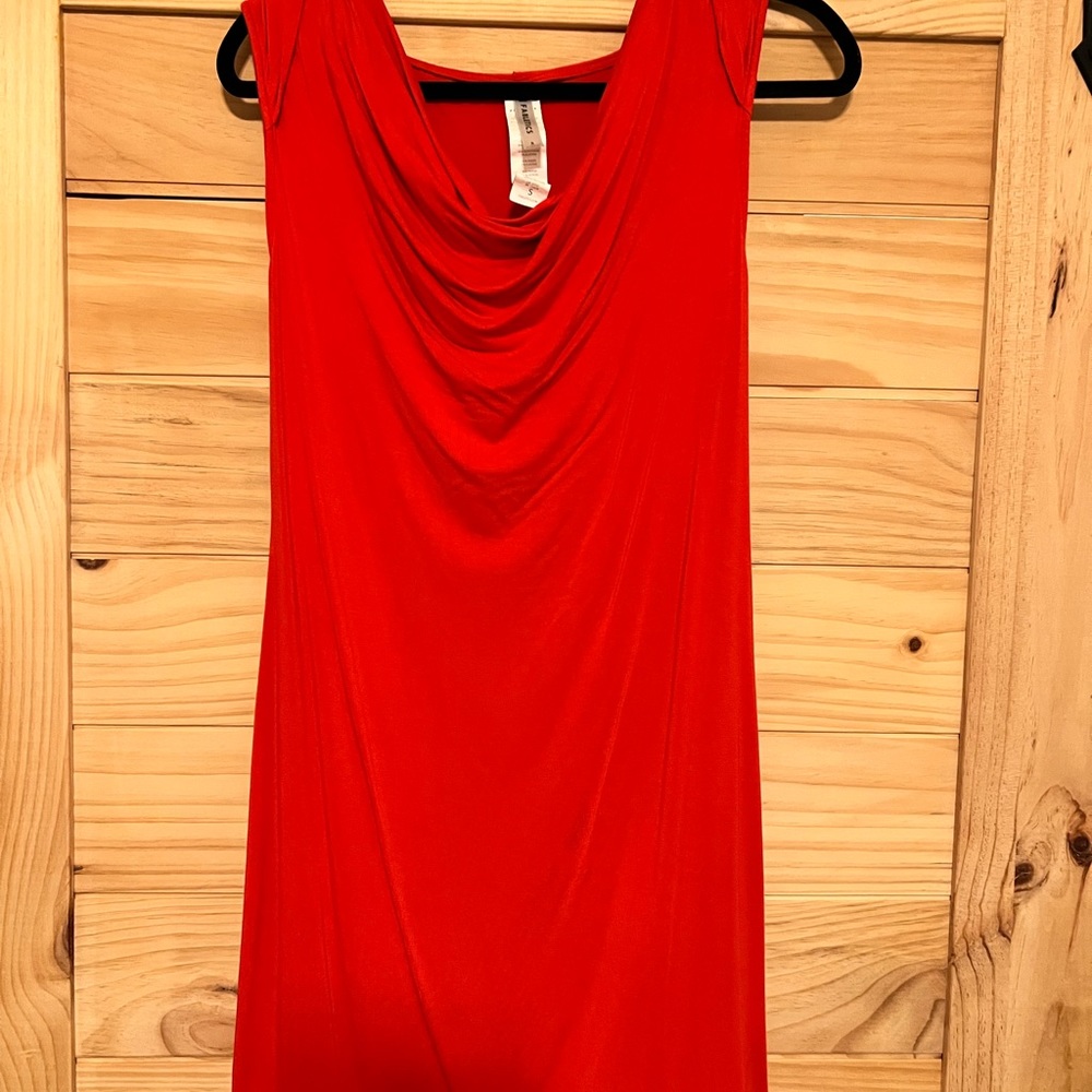 Red dress with hood